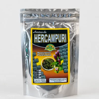Peruvian Hercampuri Powder 200g package of traditional Andean herbal powder